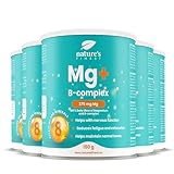 Magnesium B-Komplex Pulver hochdosiert – Mit Magnesiumcitrat & B-Vitaminen – Ohne Zucker – Fein lösliches Nahrungsergänzungsmittel – 150 Portionen