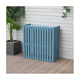 Abdeckung für Klimaanlagen für den Außenbereich, wetterfest, aus Holz, stilvoll, für Terrasse, Klimaanlage, Blau, 105 x 45 x 99 cm, verbessert die Attraktivität der Bordsteinkante