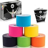 Talasi Kinesiologie Tape Set - 6 Rollen Mix zu je 5cm x 5m – inkl. Tape-Guide mit Infos und Anleitungen zum Tapen mit Kinesio Tapes