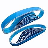 FEIHU 12 Stück Beruf Schleifband Set,Zirkoniumkorund Schleifbänder 50 x 1020 mm,je 2 Stück Körnung（60,80,100,120,240, 320) für bandschleifer schleifbänder,Schärfen, Entrosten