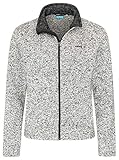 icefeld Herren Fleece Jacke in grau,marineblau oder schwarz meliert (L, Grau)