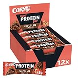 Corny Your Protein Chocolate Crunch, Eiweiß-Riegel mit 30 Prozent Protein, ohne Zuckerzusatz, 12er Pack (12 x 45g)
