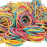 Elastische Gummibänder in verschiedenen Größen, Set mit 400 hellen Farben, dicke, flexible Materialien für Zuhause, Büro, Schule, Bastelprojekte, Mehrzweck-Gummibänder