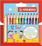 Dreikant-Buntstift - STABILO Trio dick kurz - 12er Pack -...