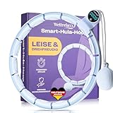 Wellrelaxx Smart Hula Hoop Testsieger leise und drehfreudig mit Zähler | Hula Hoop mit Gewicht Kugel | Hullahub Reifen zum Abnehmen für Training mit Spaß | Umfang 70-110cm