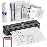 COLORWING M832 Thermodrucker für A4 Thermopapier, Bluetooth Mobiler Drucker, Drucker Klein Kompakt für iPhone und Android, Portable Printer, Thermal Printer, Inkless Printer - Schwarz