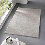 Taracarpet Teppich Kurzflor weicher Designer Uni Bodenbelag Madrid fürs Wohnzimmer, Kinderzimmer, Schlafzimmer und die Küche geeignet Grau Silber 080x150 cm