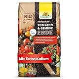 Neudorff NeudoHum Tomaten- & GemüseErde – Torffreie Bio-Erde mit Extra-Kalium für aromatisches Gemüse im Hochbeet und Kübel, vorgedüngt, 20 Liter