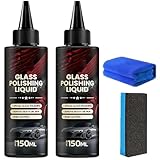 D1 Glass Polishing Liquid,150ml*2 Auto Glass Scratch Care Polishing Fluid,2025 Upgraded Liquid Car Polish,Improves Clarity and Visibility