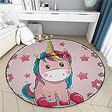 MeeTe Spielzeug-Aufbewahrungs-Decke Spieldecke Baby-Krabbel-Matte, Regenbogen-Einhorn Netter Runder Baby-Spielmatte-Teppich, Durchmesser 150cm (Stil 02)