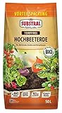 Substral Naturen Hochbeeterde Bio & torffrei 50l, für alle Kräuter, Gemüse und Obstpflanzen im Hochbeet und im Garten