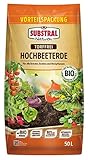 Substral Naturen Hochbeeterde Bio & torffrei, für alle Kräuter, Gemüse und Obstpflanzen im Hochbeet und im Garten, 50 L