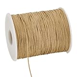 PH PandaHall 160m 1mm Gewachste Baumwollschnur Gewachste Schnur Wachsfaden Perlenschnur Für Armbänder Halsketten Chinesische Knotenschnur Schmuckherstellung Basteln Kontting Makramee, GoldBrown