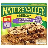 Nature Valley Crunchy Chocolate Chip Multipack – Knusprige Müsliriegel mit Haferflocken und Schokoladenstückchen, 5er Pack, Snack für Schule, gesundes Pausenbrot, 50 Riegel – je Packung 2 Riegel