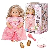 Baby Annabell, Puppe Prinzessin, Little Sweet Princess 36 cm, weiche, mit langen blonden Haaren, Schlafaugen, reagiert auf Berührung, mit Soundfunktion, 703984, Zapf Creation.