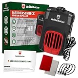 Veddelholzer Marderabwehr mit USB Stecker Ultraschall & LED Blitzlichter für 70m² Marderschreck für Dachboden, Haus, Garage, Carport, Keller, Gartenhütte UVM auf natürliche Weise Marder vertreiben