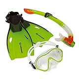 Schildkröt Kinder-Schnorchelset Bermuda 3-teilig, Brille, Schnorchel, verstellbare Flossen in verschiedenen Größen, ABC Set, Junior Tauchset, hochwertiges Silikon, perfekte Passform