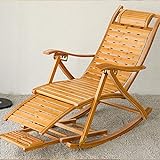 Zero Gravity Lounge Chair, übergroßer Holzschaukelstuhl, faltbarer Outdoor-Veranda-Schaukelstuhl für Erwachsene, 440 Pfund.Gewichtskapazität, ergonomisch verstellbarer Liegestuhl (Farbe: mit braunem