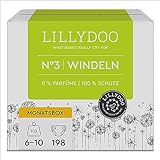 LILLYDOO hautfreundliche Windeln Größe 3 (6-10 kg), Monatsbox (198 Windeln) (FCS-Mix) OLD