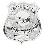 W WIDMANN MILANO Party Fashion 3302A - Polizeimarke, Polizist, Silber, Kostüm, Accessoire, Karneval, Mottoparty