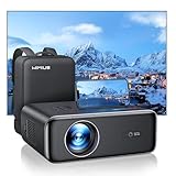 Beamer【Autofokus/Trapezkorrektur】 25000 Lumen WiFi6 Bluetooth Full HD 1080P Beamer Unterstützt 4K, 4P/4D Trapezkorrektur 50% Zoom 300 '' LED Heimkino Video Beamer, für Fire Stick/PS5 Handy Projektor