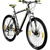 Galano 27,5 Zoll 650B MTB Toxic Mountainbike Scheibenbremsen (schwarz/grün, 46 cm)