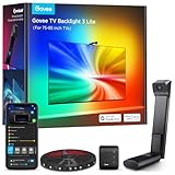 Govee TV Hintergrundbeleuchtung 3 Lite mit Fish-Eye Korrektur Funktion, Sync für 75-85 Zoll TVs, 5M RGBICW WiFi TV LED Strip mit Kamera, 4 Farben in 1 Lampenperle, Sprach- & APP-Steuerung