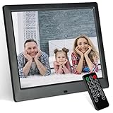 TSITSC 8.7 Zoll Digitaler Bilderrahmen, 1024 * 768 IPS-Bildschirm Elektronischer Bilderrahmen Kalender/Uhrfunktion/Musik/Foto-/Videoplayer mit Fernbedienung, unterstützt USB/SD-Karte (Schwarz)