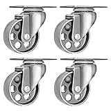 Online Best Service 4 All-Stahl-Schwenkscheiben-Lenkrollen Schwerlast High-Gauge Steel Grey (3,5' ohne Bremse)