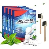 48 Stück Spülkasten Tabs WC Reiniger Tabs Spülkasten Reiniger WC Tab Extra Stark Reiniger Entkalker, Entfernung Hartnäckiger Kalkablagerungen und Urinstein Mit 2 Toilettenbürsten