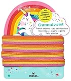 moses. Gummitwist Rainbow, Hüpfgummi für Kinder mit Glitzergarn, Kinderspiel für drinnen und draußen, inklusive Hüpfspiel Anleitung 38132 Bunt