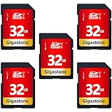 Gigastone 32GB SDHC Speicherkarte 5er-Pack, UHS-I U1 Klasse 10, bis zu 80 MB/Sek. für Digitalkameras Canon Sony Nikon Olympus PC