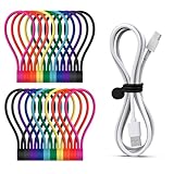 SMART&COOL Wiederverwendbare Magnetische Kabelbinder, Multifunktionale Silikon Magnet Kabelbinder für Kabelmanagement und Organisieren, 10 Farben Magnetic Cable Ties, 182 mm(20 Stück, Bunt)