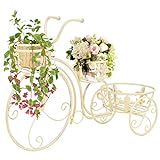MOONAIRY Blumentreppe Fahrradform Vintage-Stil Metall, Pflanzentreppe, Kräuterregal, Blumenständer, Kräutercontainer, Blumenstand, Kräutertreppe, Blumenwagen