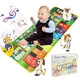 Carehabi Musikmatte Kinder ab 1 Jahr Motorikspielzeug ab 1 Jahr Baby Spielzeug Musikinstrumente mit 19 Liedern und 10 Tieren Geschenk 1 Jahr Mädchen Jungen Klaviermatte