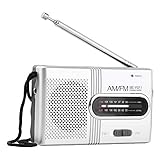 Tragbares Radio, 2 Band AM/FM mit Kopfhöreranschluss Klein Transistor Teleskopantenne Taschenradio Weltempfänger Lautsprecher Radio Batteriebetrieben für Wandern Camping