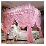 MOLVUS Betthimmel Luxus Prinzessin Luftbett Zelt Moskitonetz, Verdunkelung, staubdichter Bettvorhang mit Halterung, einfach zu installieren (Farbe: A2, Größe: 180 x 220 x 200 cm)