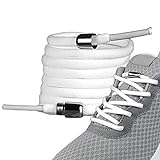 LaceHype - 2 Paar Premium Elastische Schnürsenkel mit Metallkapseln ohne binden - Set für 2 Paar Schuhe - mit Kapseln für Sneaker, Laufschuhe, Sporschuhe (Weiß)