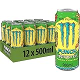 Monster Energy Rio Punch - koffeinhaltiger Energy Drink mit erfrischendem und exotischem Frucht-Geschmack - in praktischen Einweg Dosen (12 x 500 ml)