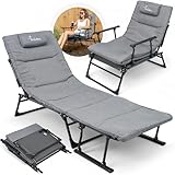 Sonnenliege klappbar [2 in 1 Gartenliege Wetterfest] Stuhlfunktion bis zu 200 KG Belastbar zum Sonnenbaden, Lesen, Entspannen Camping oder Garten
