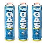 GLORIA Universal Gas-KARTUSCHEN 3 x 600ml | für Thermoflamm...