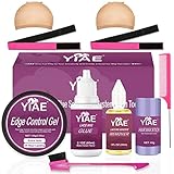 Perücken Kleber Set klassisch sicheren Halt | YIAE 60 ml wasserfester Perückenkleber in extra großer Größe | Perückeninstallationsset mit Bondinglöser & Haarwachs Stick & Edge Control - 10 Stk.