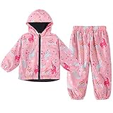 LZH Kinder 2-teilige Regenmantel Unisex Wasserdichte Kapuzenjacke Hosenanzug BoysGirls Leichte Sets