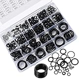 360 Stk Gummi O Ringe Dichtungsringe Sortiment Kit, O-Rings Dichtungen Gummiringe, Dichtringe Flachdichtung Dichtungssatz Schwarz für elektrische Hydraulik, Sanitär, Dichtungsscheiben, 24 Größen