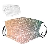 TOPEREUR Glitzer Mundschutz Multifunktionstuch 3D Glänzend Mund-Nasenschutz Winddicht Atmungsaktiv Face Shield mit Filter,Mode Party Pailletten Halstuch Bandana Maske