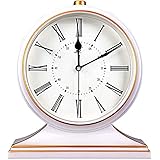 Kaminuhr, geräuschlos, Nicht tickend, Quarzwerk, HD-Glas, batteriebetrieben, für den Schreibtisch, leicht zu lesen, für Schlafzimmer, Wohnzimmer, Innenation