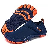 Racqua Wasserschuhe für Jungen, leicht, schnell trocknend, Strand, Schwimmbecken, Sportschuhe, Barfuß, Wandern, Bootfahren, Surfen, Aquaschuhe, Kleinkind, Blau/Orange 33