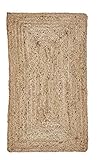 -LUXOR- living Naturteppich Salo - Jute Teppich Boho aus natürlichen Materialien handgefertigt - Teppich Wohnzimmer 60 x 90 cm