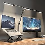 sympa LED Desk Lamp, 24 W 105 cm Desk Lamp, Clampable, 5 Colour Temperatures and 5 Brightness Adjustable, with Touch Control and Memory Function, Adjustable Arm at Multiple Angles