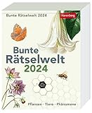 Bunte Rätselwelt Tagesabreißkalender 2024. Tages-Tischkalender 2024 mit abwechslungsreichen Quizfragen zu Flora und Fauna für schlaue Rätselfüchse. Format 12,5 x 16 cm: Pflanzen, Tiere, Phänomene